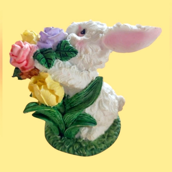 VINTAGE "BUNNY GARDEN GALA" LIMITED EDITION BUNNY FIGURINES RESIN HAND-PAINTED - Picture 7 of 9
